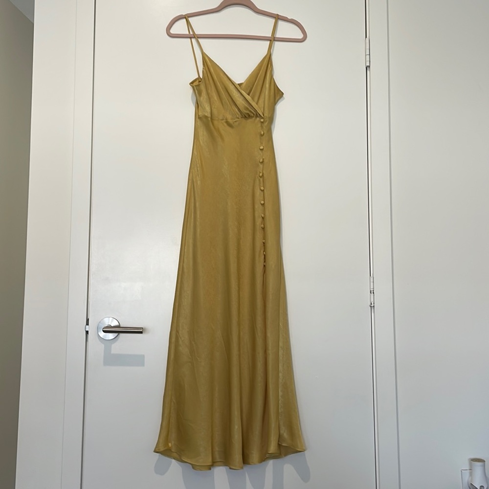Zara yellow silk dress